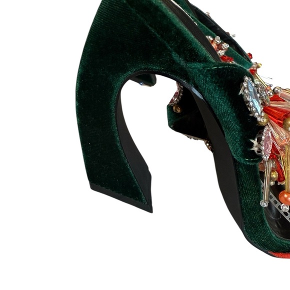 Azalea Wang Greenberry Beaded Rhinestone Dress Sandals NEW Size 6M NWOB - Picture 7 of 13